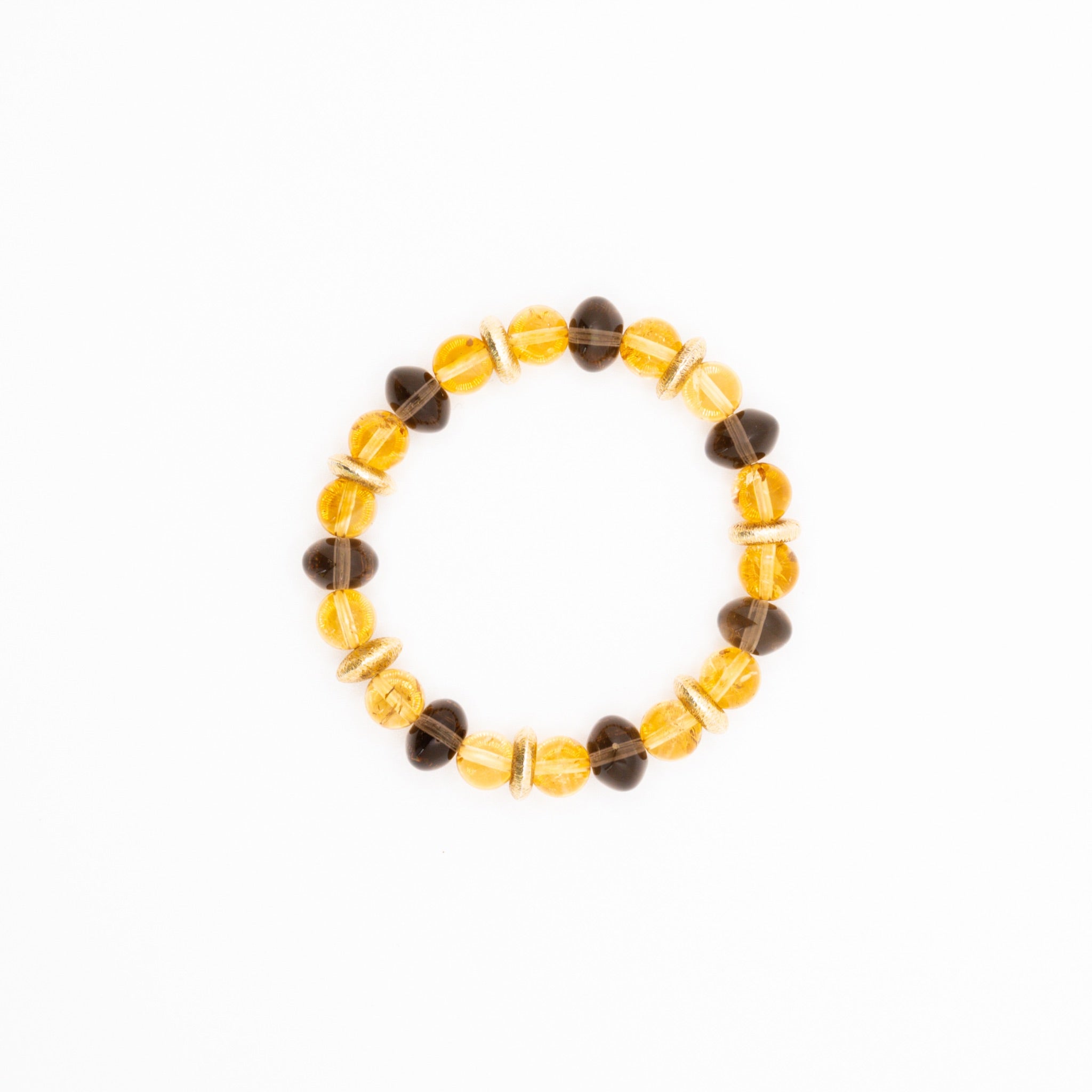 BRACELET CITRINE & QUARTZ FUMÉ