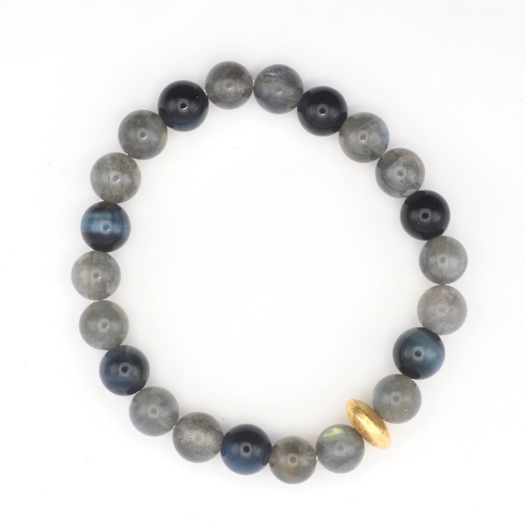 BRACELET LABRADORITE & OEIL DE FAUCON