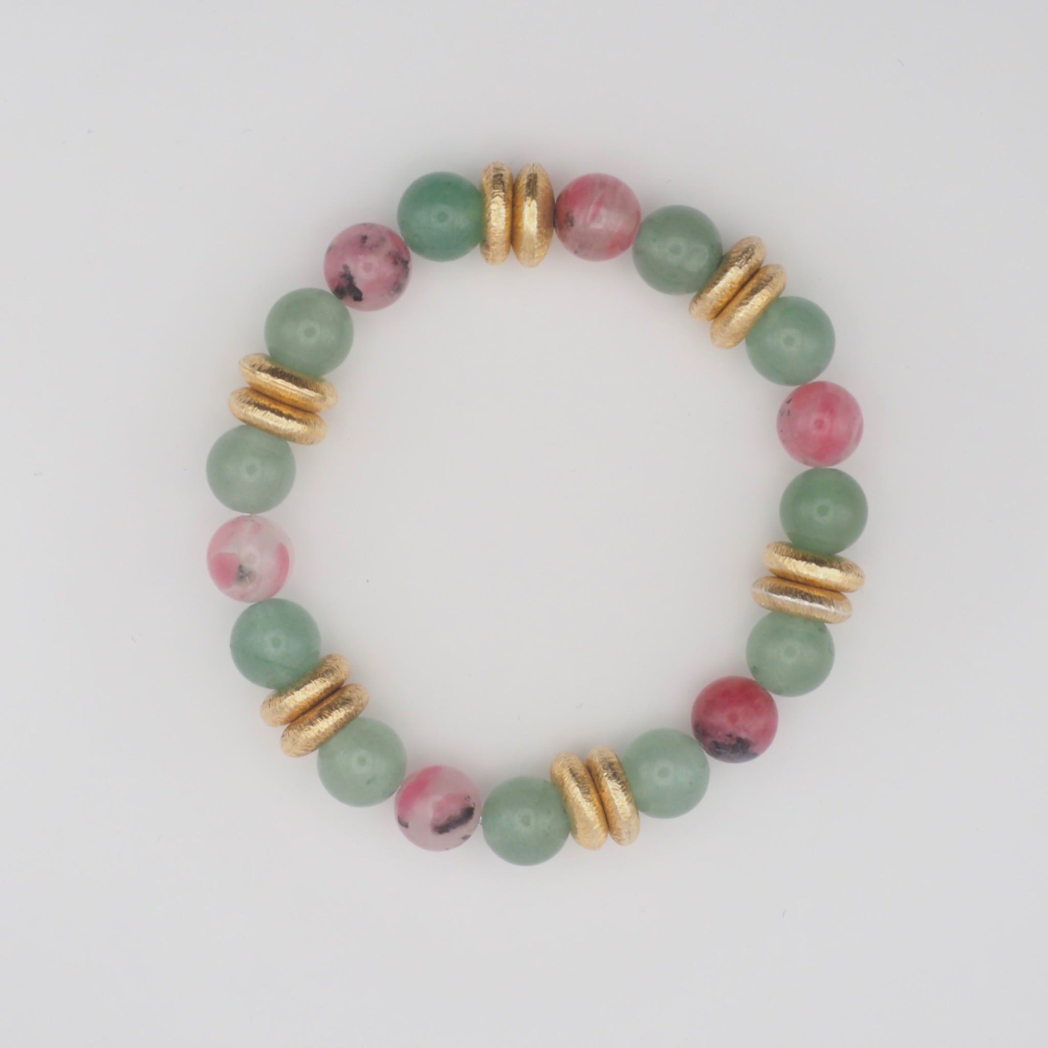 BRACELET RHODONITE & AVENTURINE VERTE