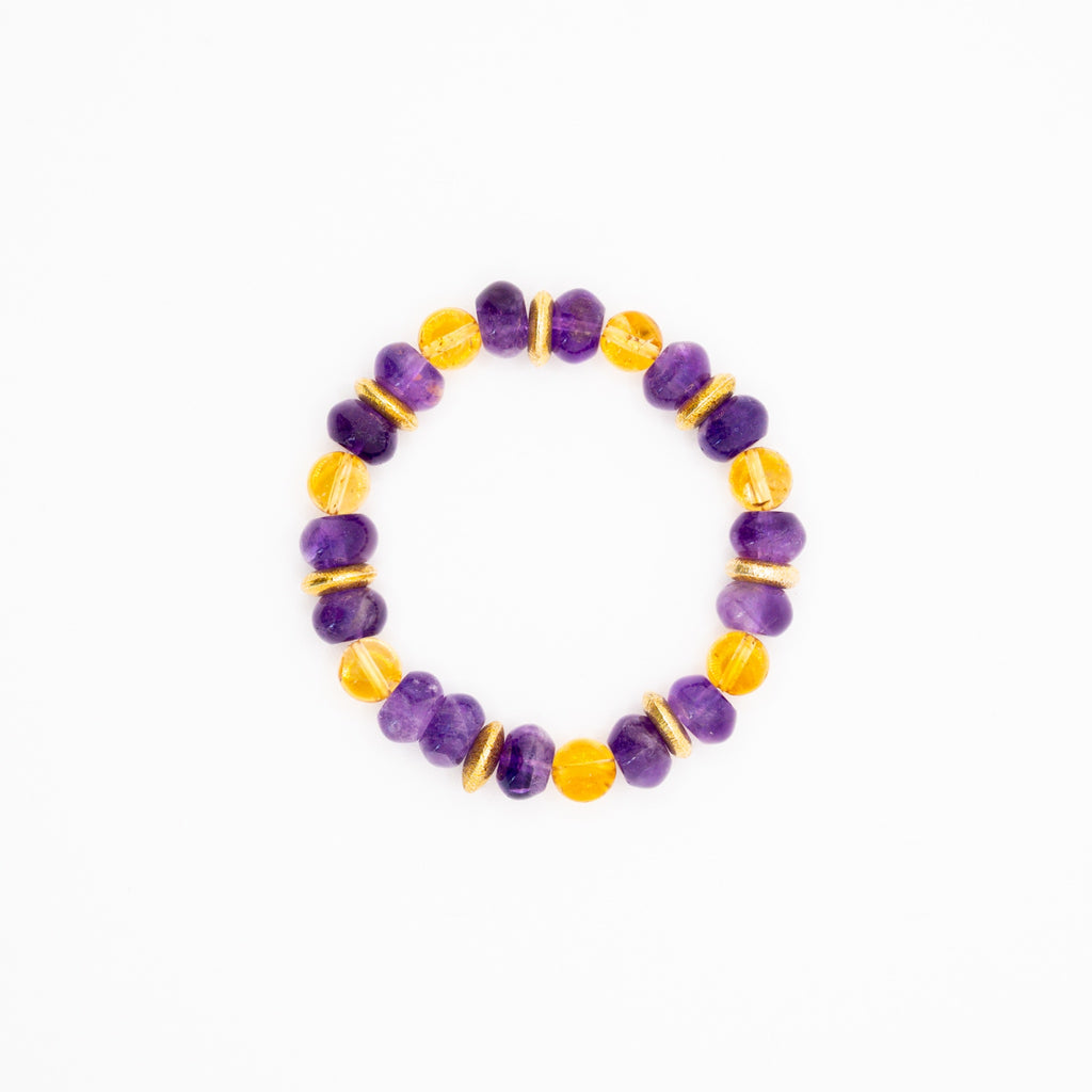 BRACELET CITRINE & AMÉTHYSTE