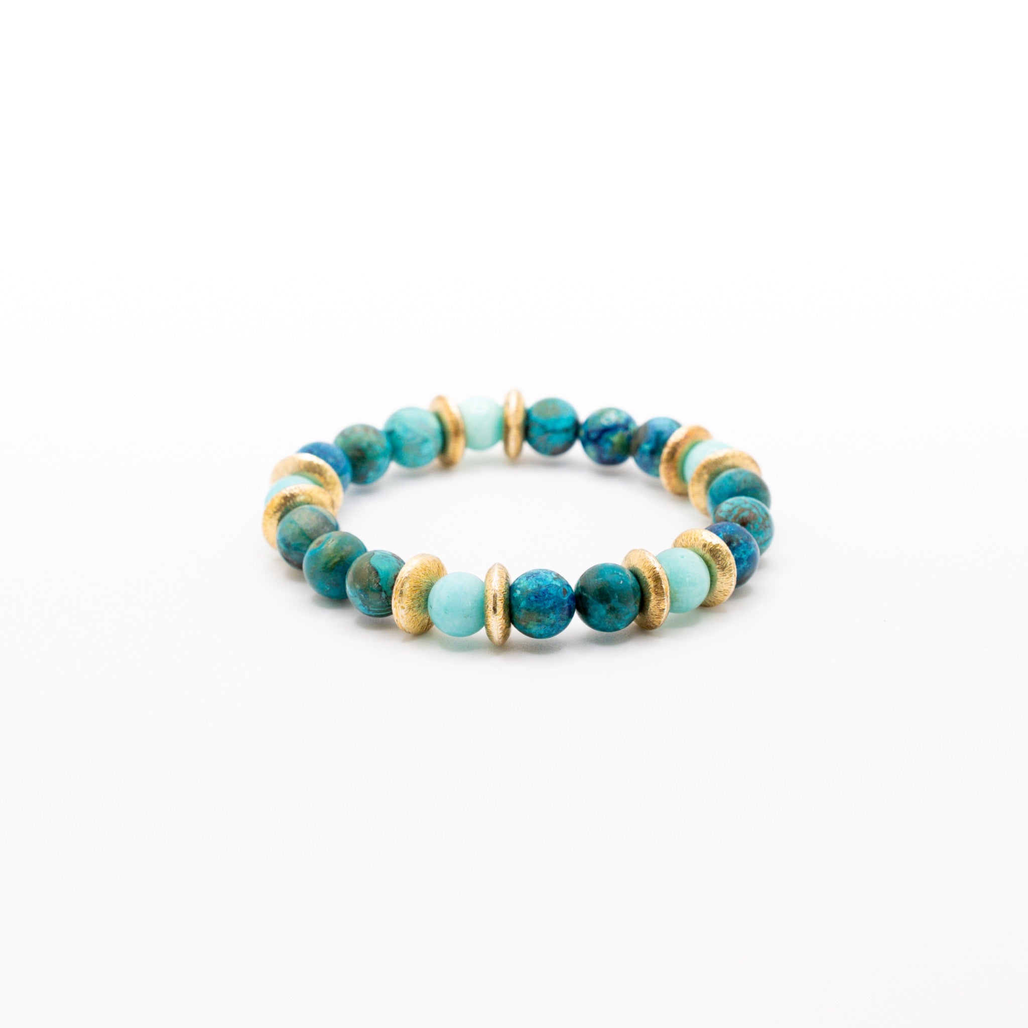 BRACELET AMAZONITE & CHRYSOCOLLE AZURITE