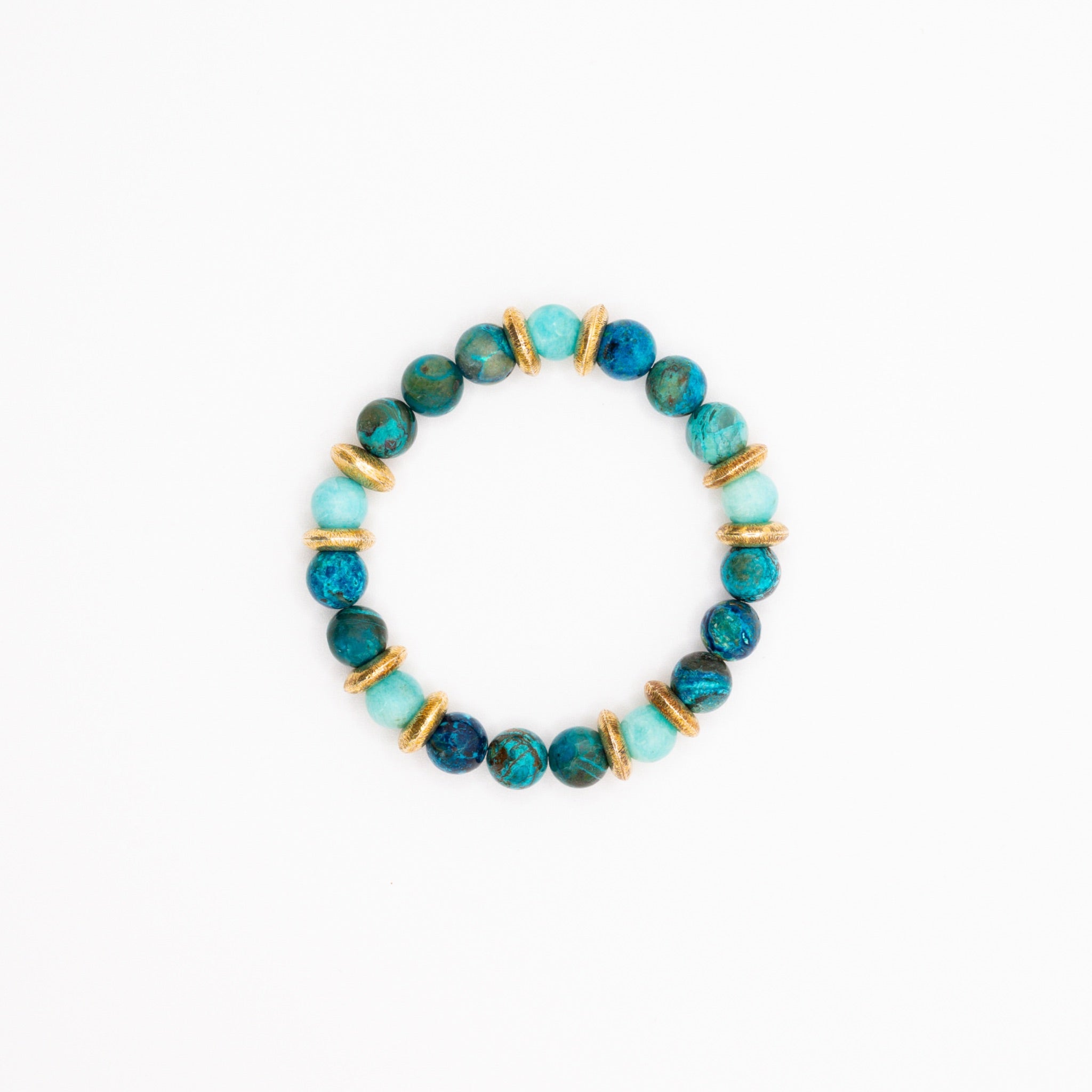 BRACELET AMAZONITE & CHRYSOCOLLE AZURITE