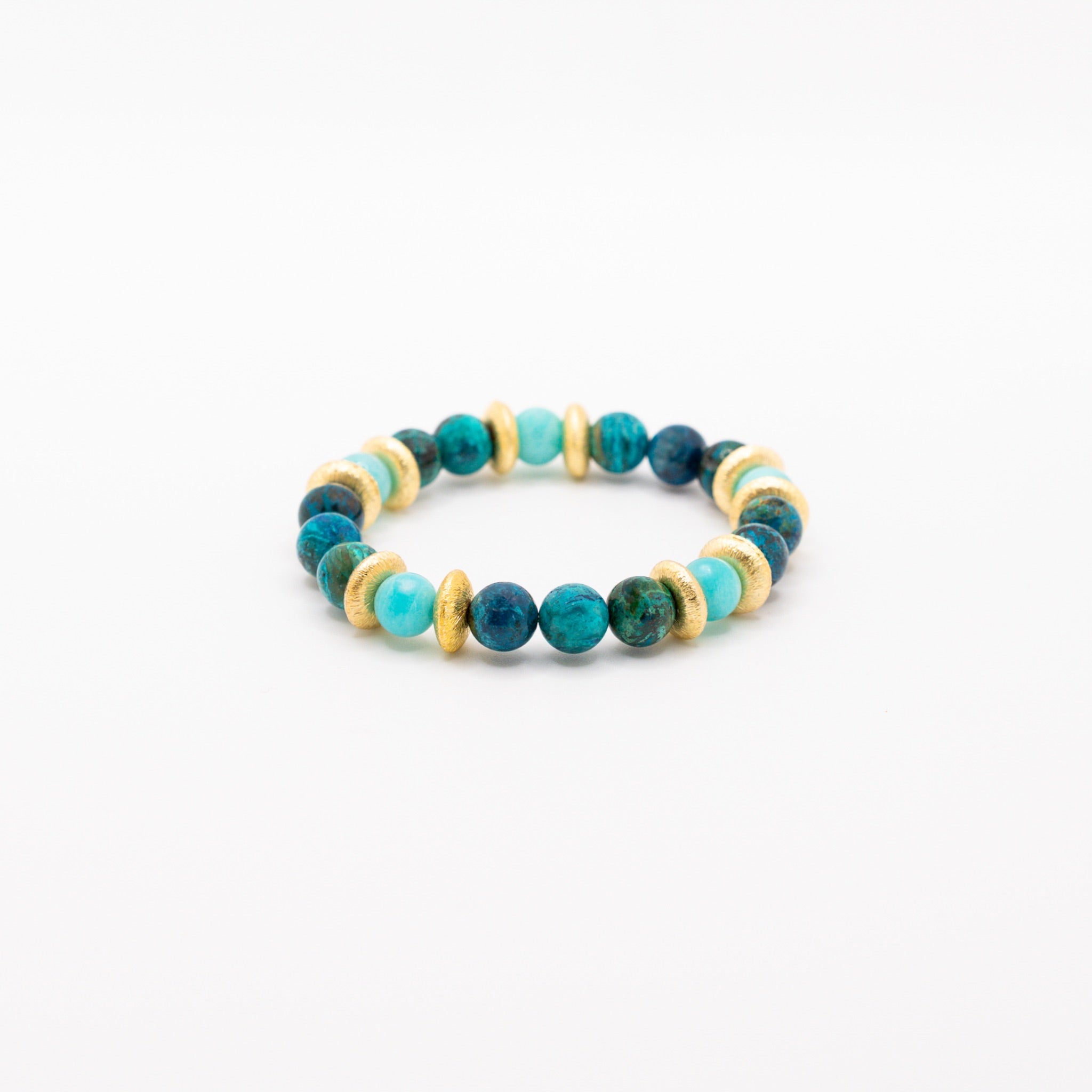 BRACELET AMAZONITE & CHRYSOCOLLE AZURITE