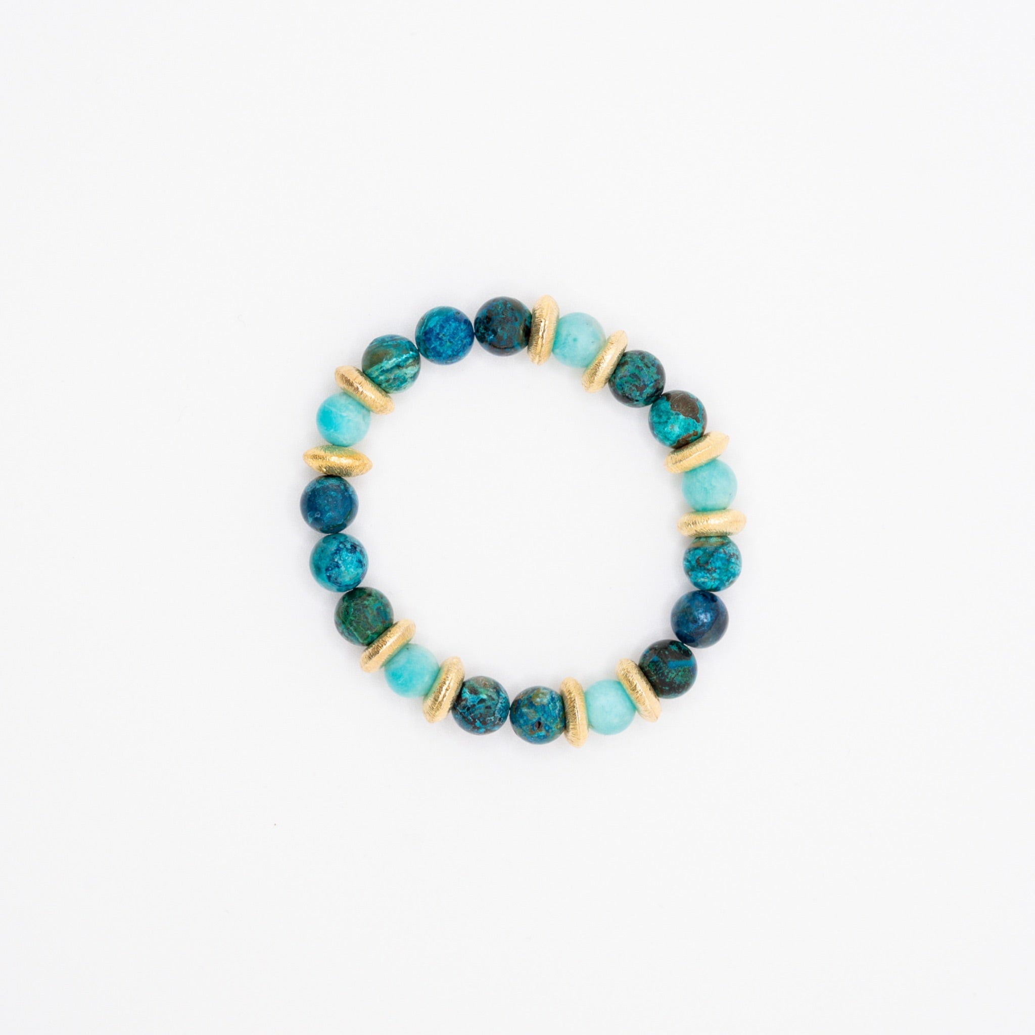BRACELET AMAZONITE & CHRYSOCOLLE AZURITE