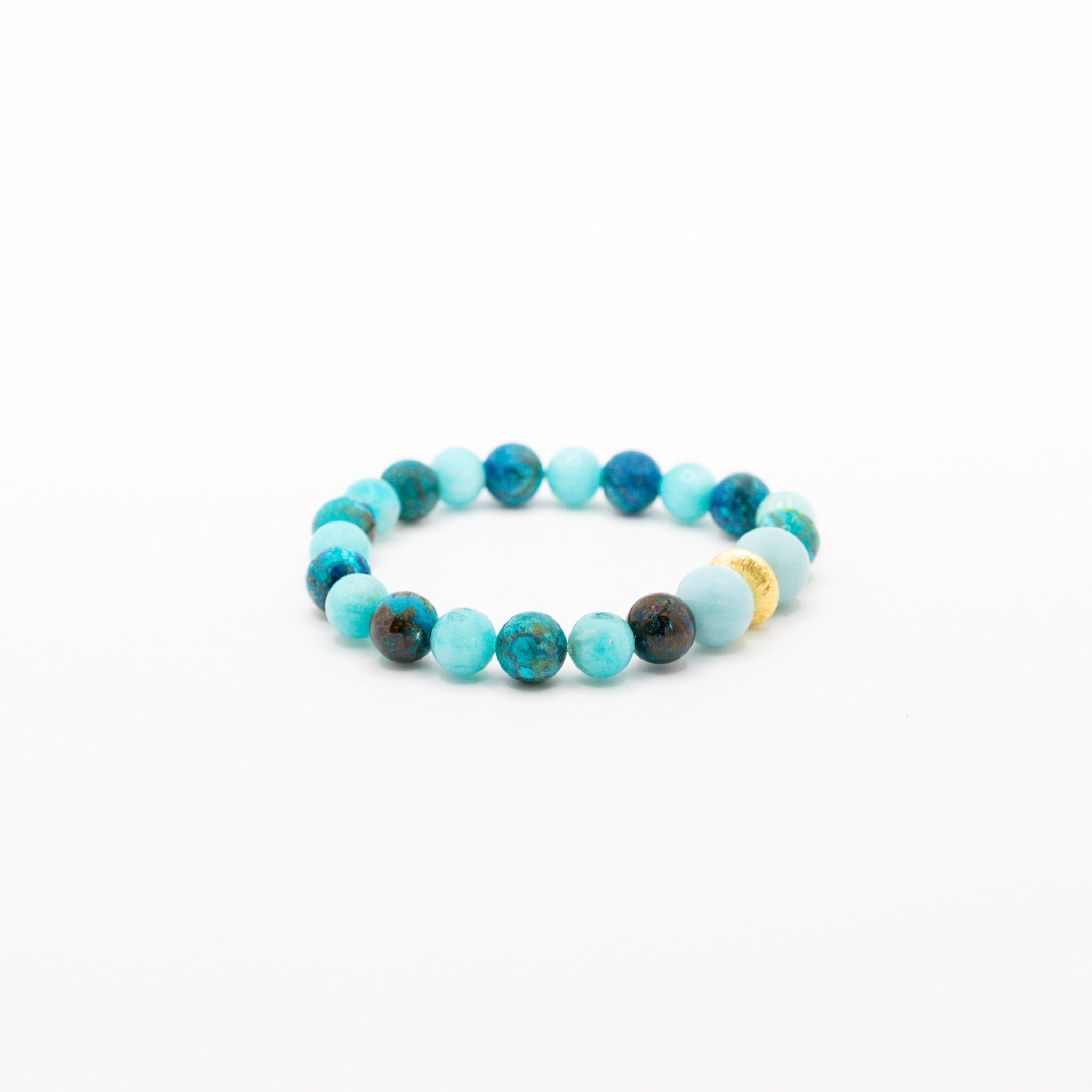 BRACELET AMAZONITE & CHRYSOCOLLE AZURITE