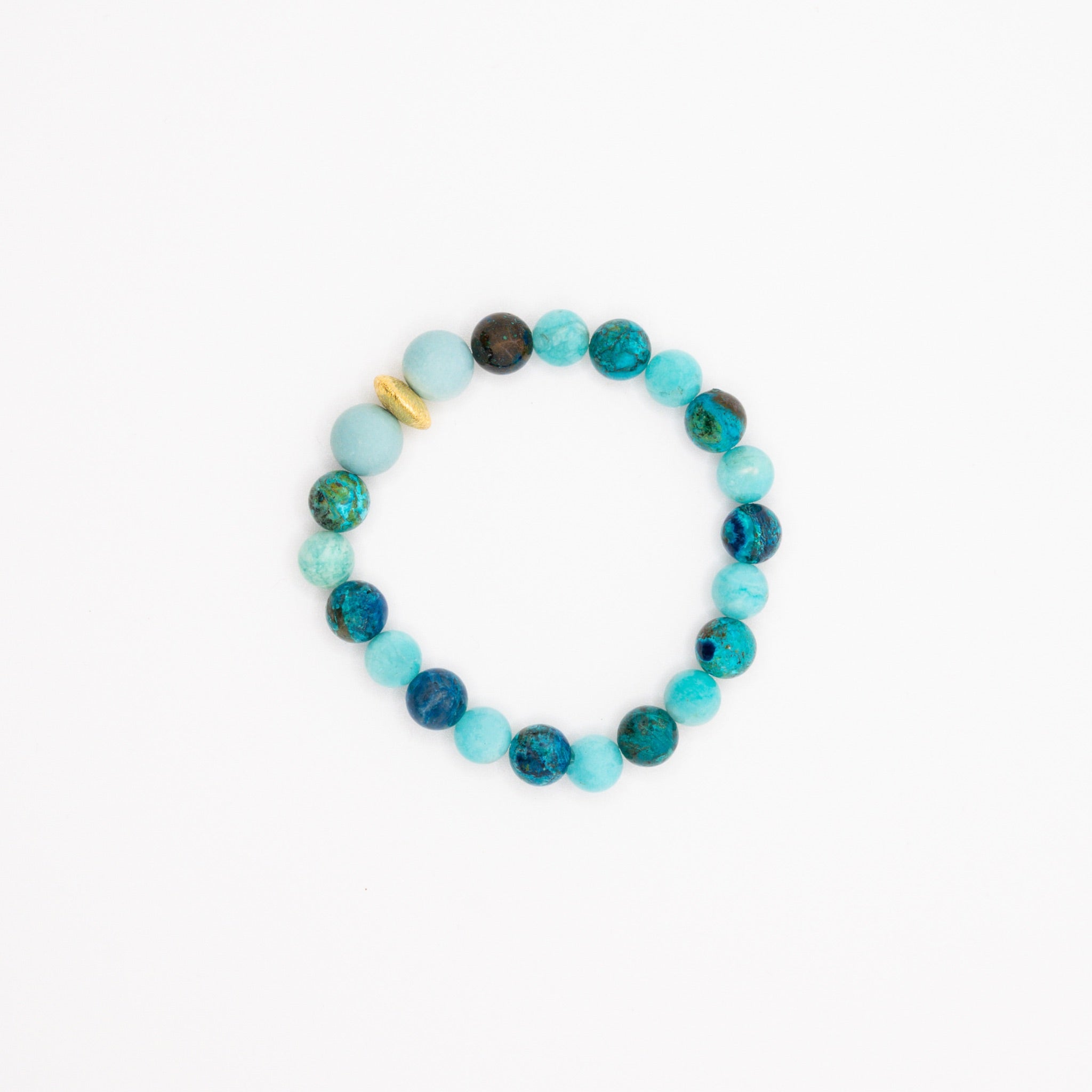 BRACELET AMAZONITE & CHRYSOCOLLE AZURITE
