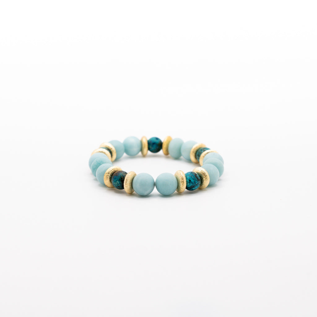 BRACELET AMAZONITE & CHRYSOCOLLE AZURITE