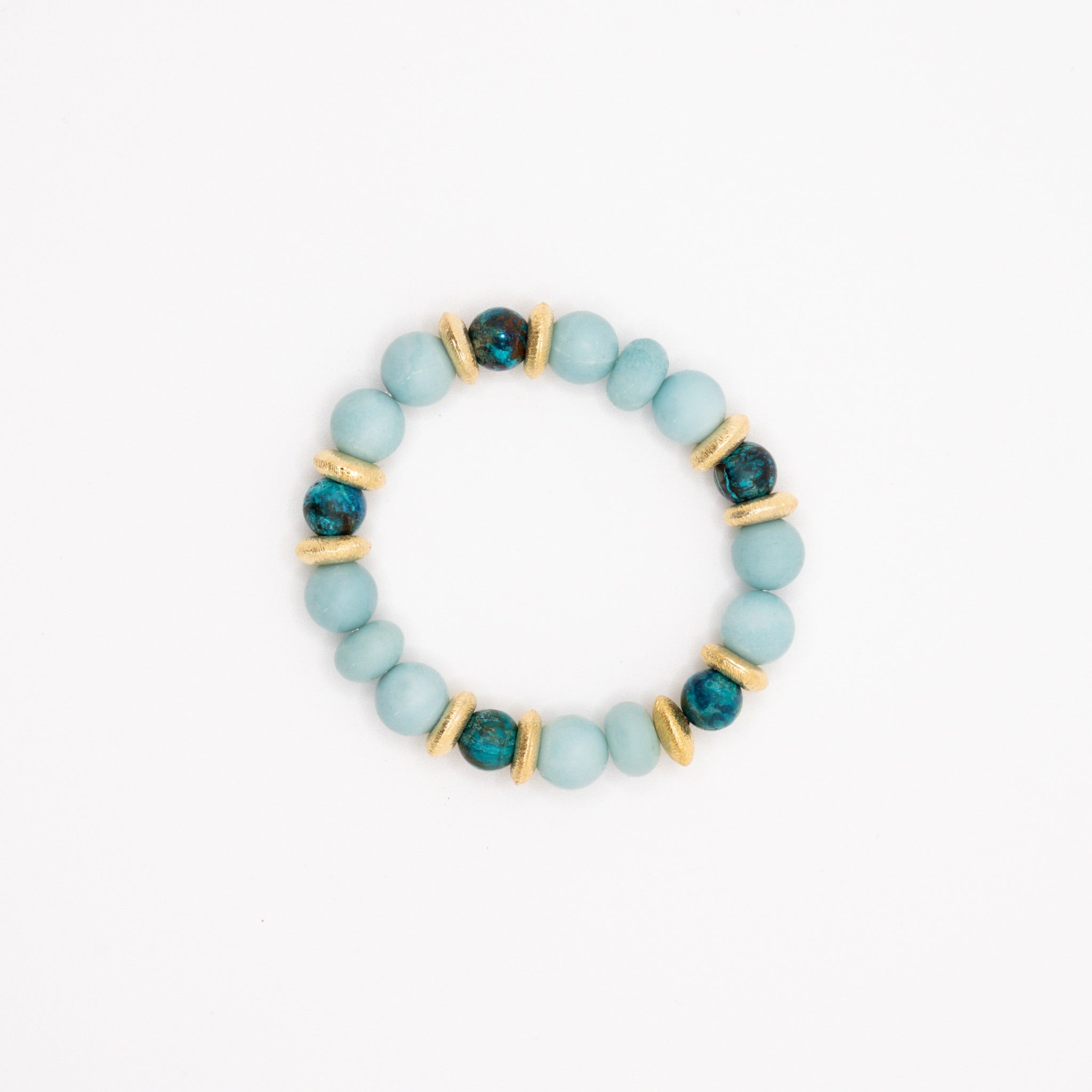BRACELET AMAZONITE & CHRYSOCOLLE AZURITE