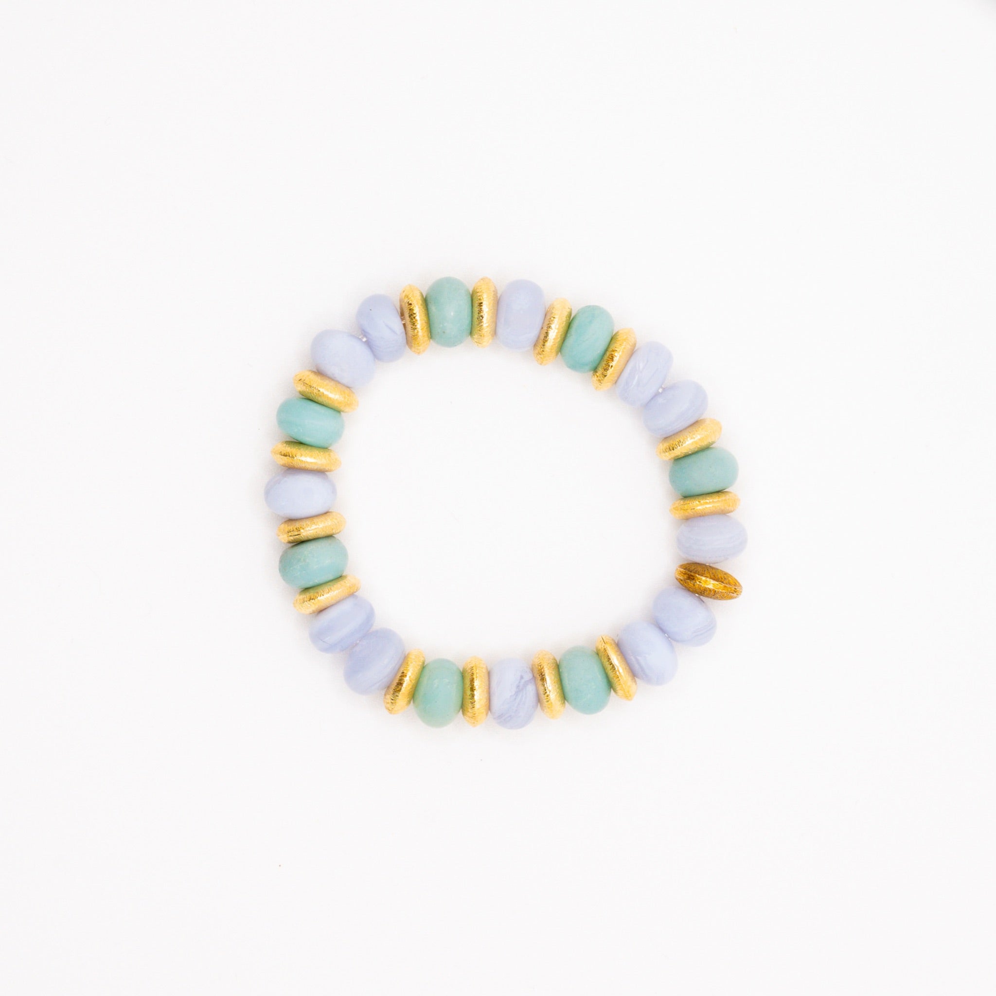 BRACELET AMAZONITE & CALCÉDOINE BLEUE