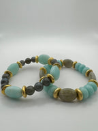 BRACELET AMAZONITE & LABRADORITE