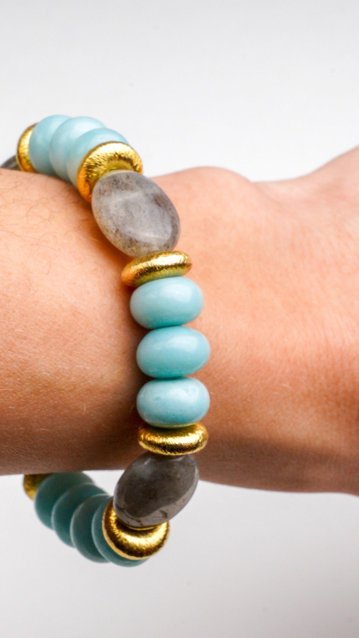 BRACELET AMAZONITE & LABRADORITE