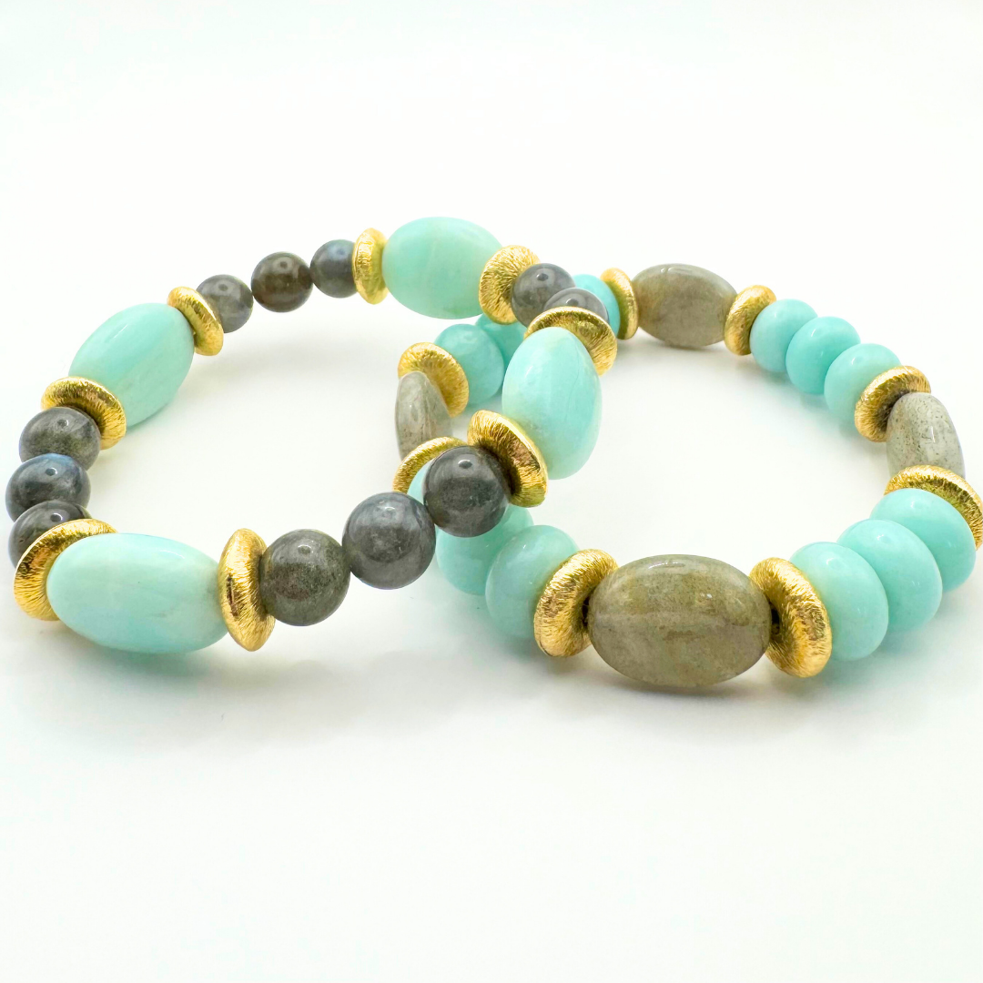BRACELET AMAZONITE & LABRADORITE