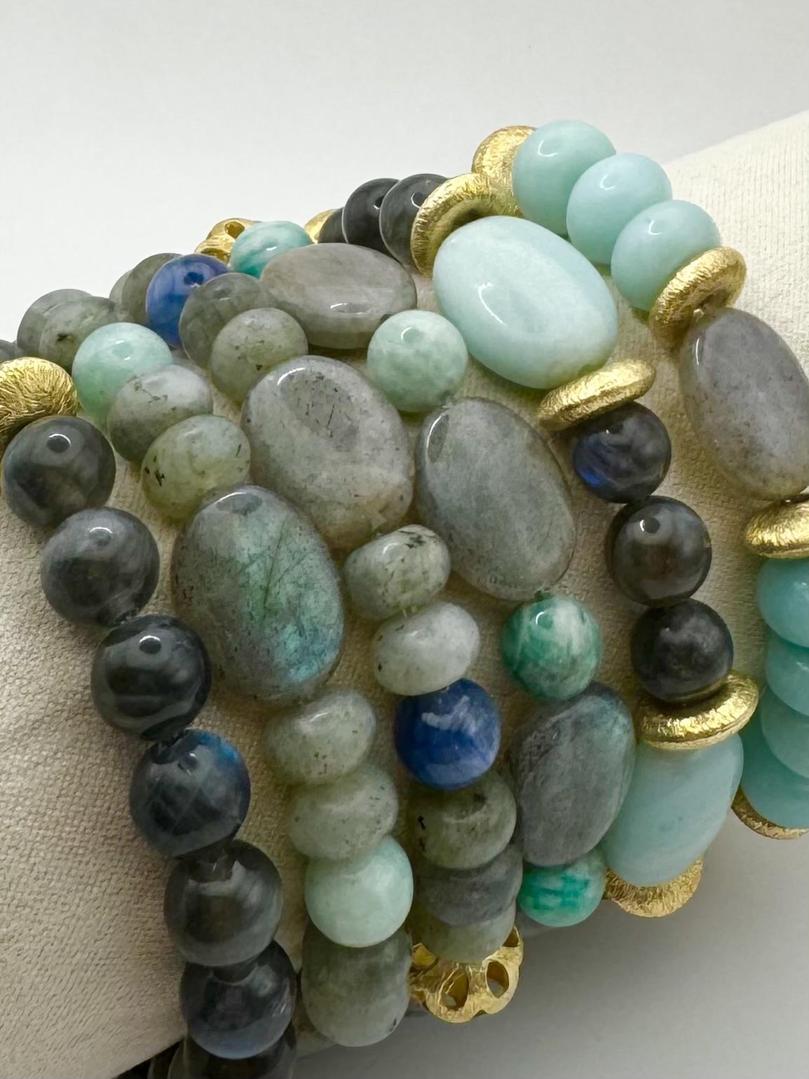 BRACELET AMAZONITE & LABRADORITE