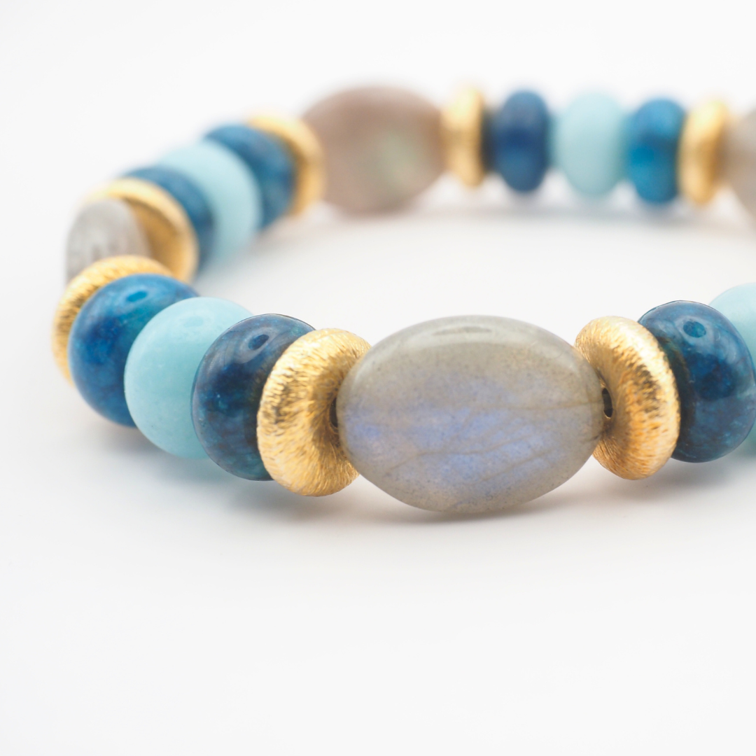BRACELET AMAZONITE & LABRADORITE & APATITE