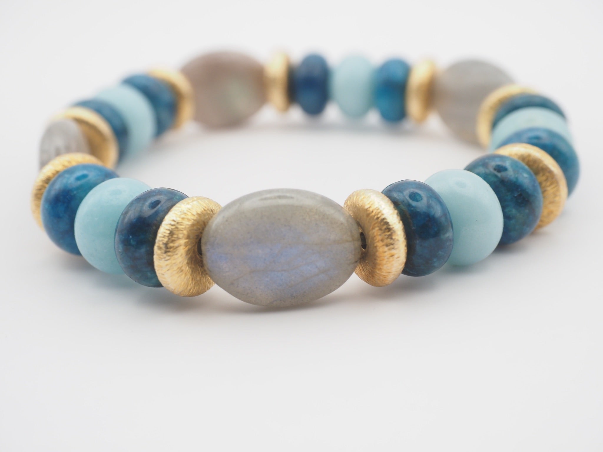 BRACELET AMAZONITE & LABRADORITE & APATITE