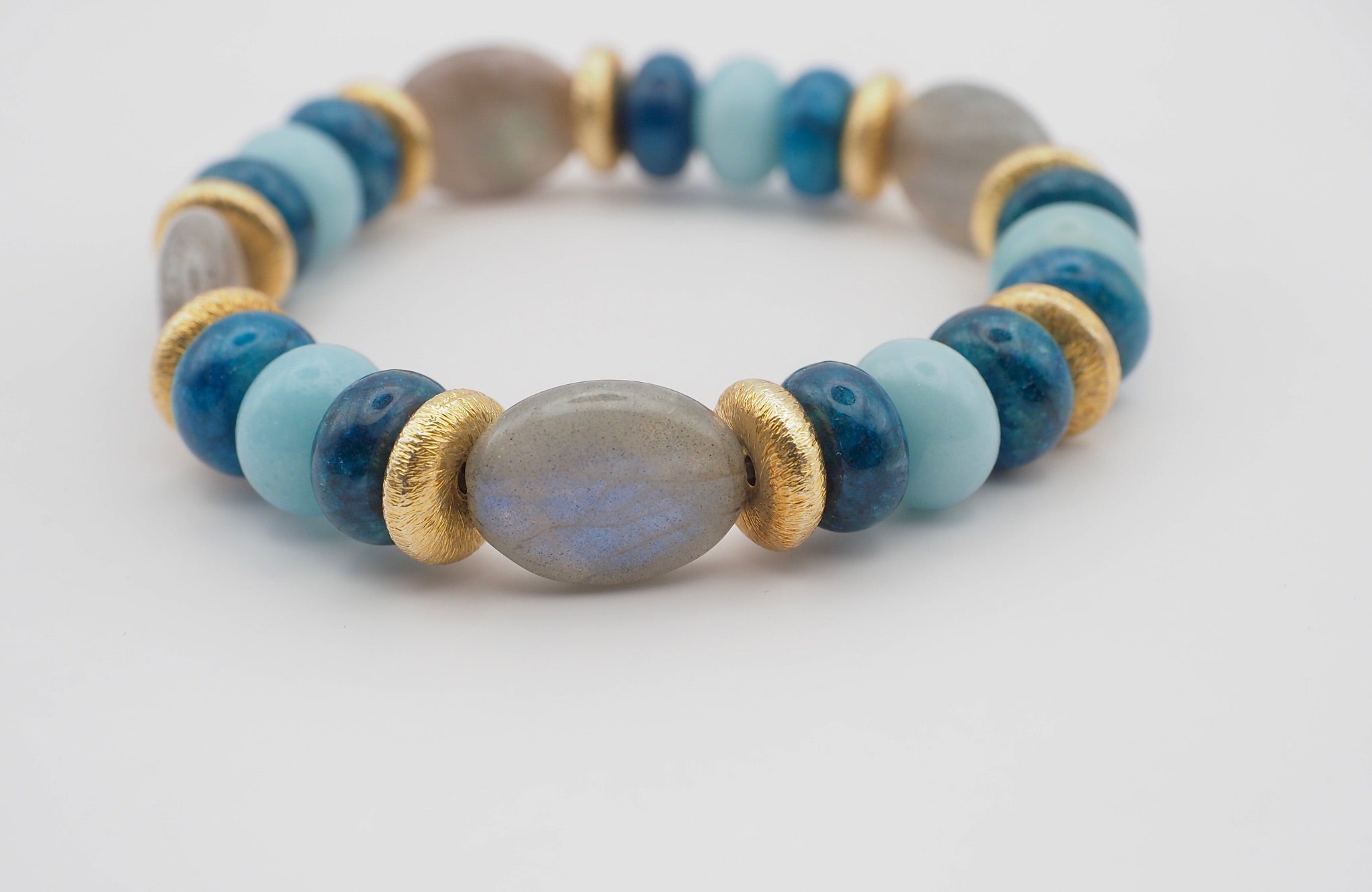 BRACELET AMAZONITE & LABRADORITE & APATITE