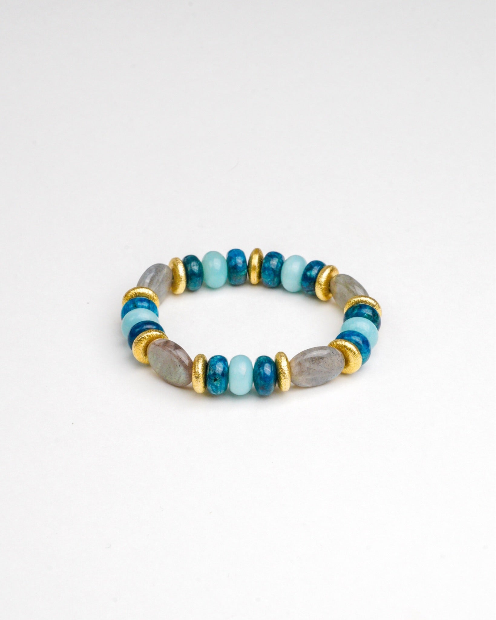 BRACELET AMAZONITE & LABRADORITE & APATITE