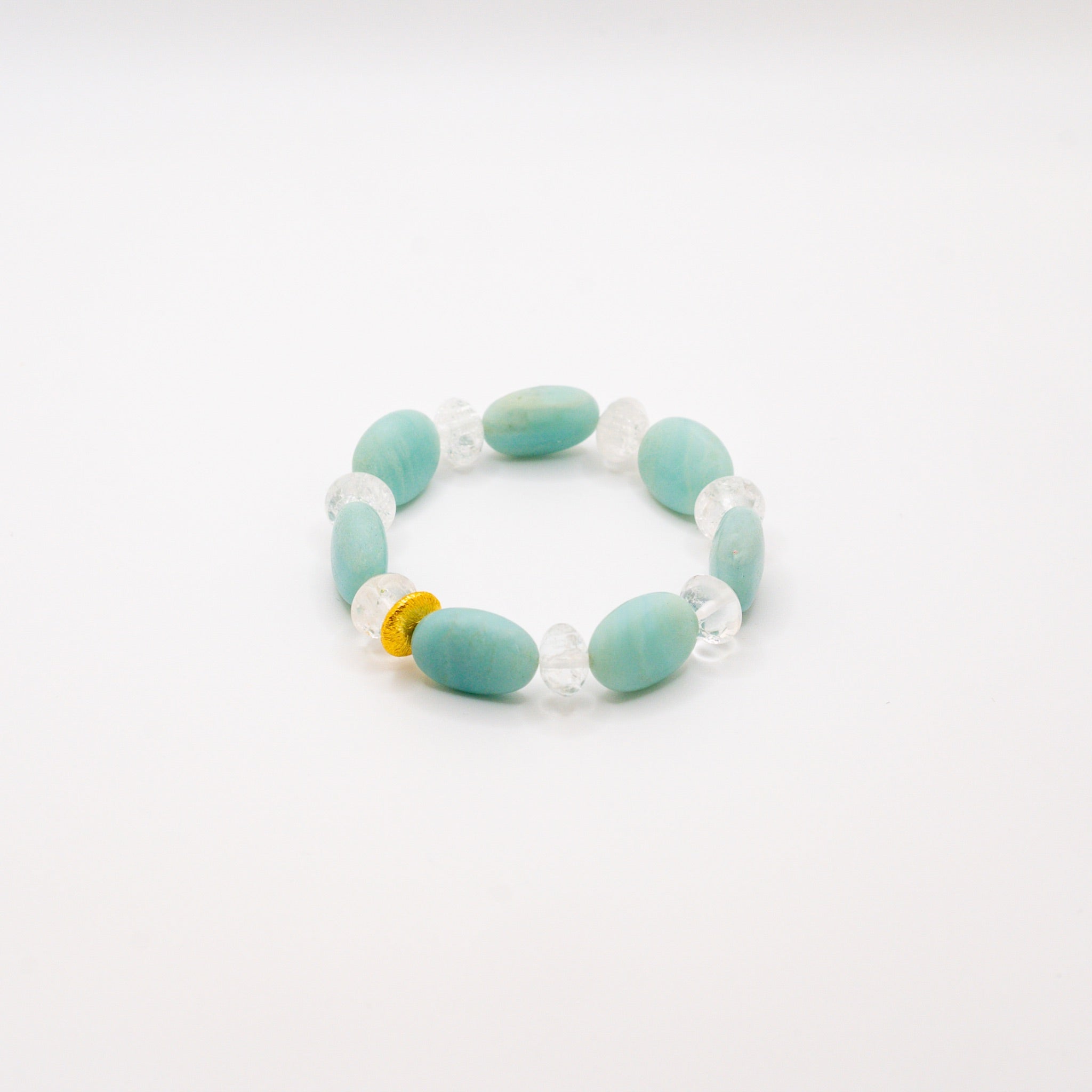 BRACELET AMAZONITE & CRISTAL DE ROCHE