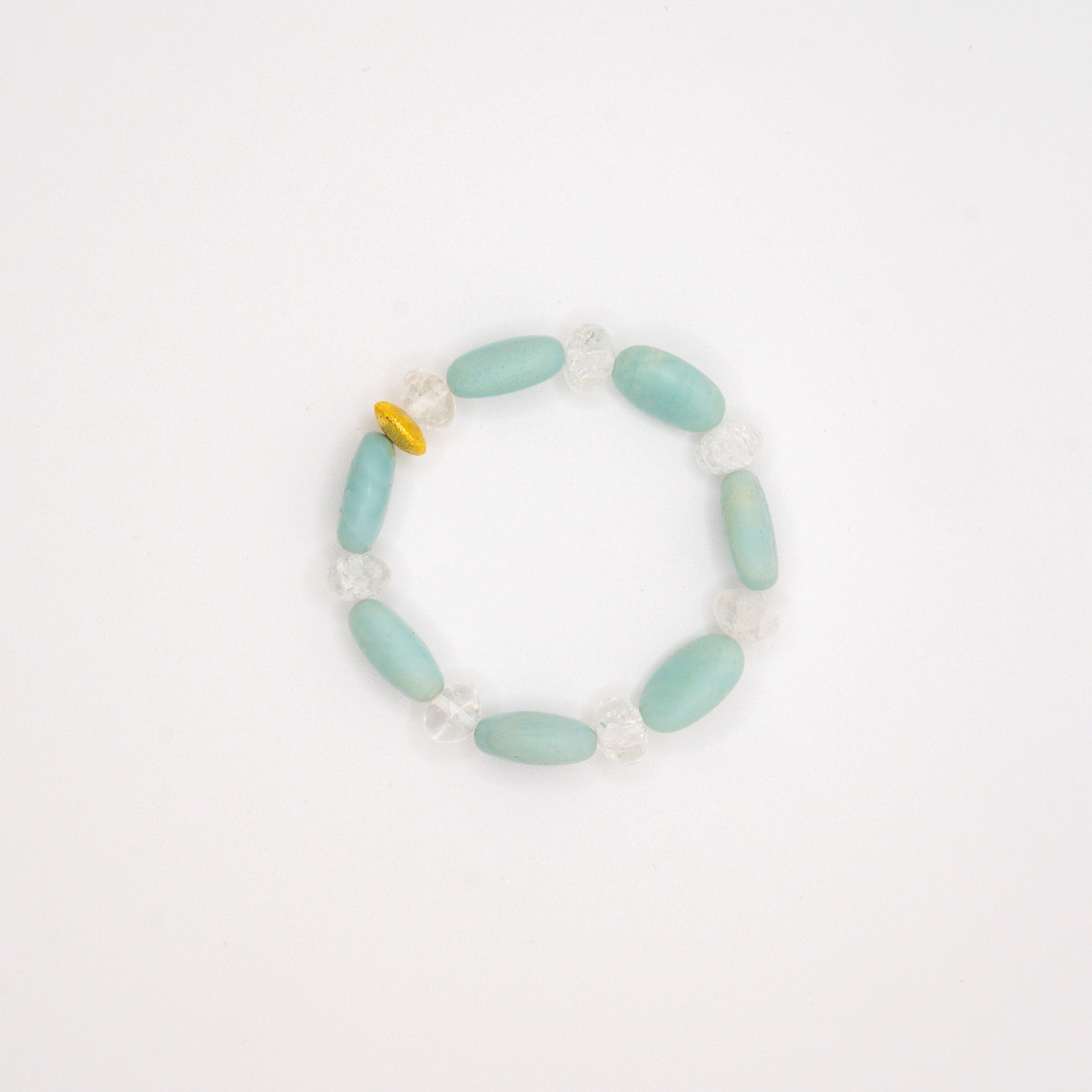 BRACELET AMAZONITE & CRISTAL DE ROCHE