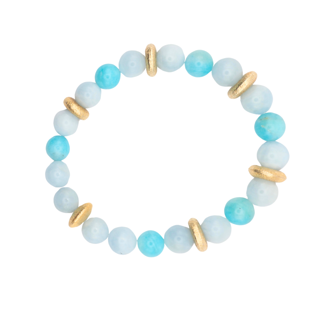 BRACELET AMAZONITE & AIGUE-MARINE
