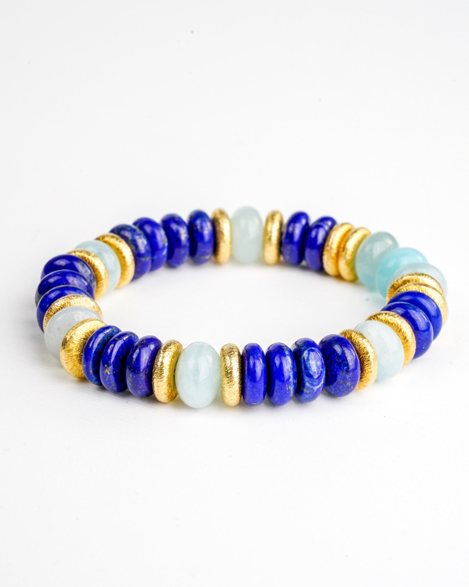 BRACELET LAPIS-LAZULI & AMAZONITE & AIGUE-MARINE