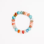 BRACELET AMAZONITE & AIGUE-MARINE & PIERRE DE LUNE & OPALE ROSE
