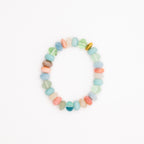 BRACELET AMAZONITE & FLUORITE & AIGUE-MARINE & PIERRE DE LUNE BLANCHE & OPALE ROSE