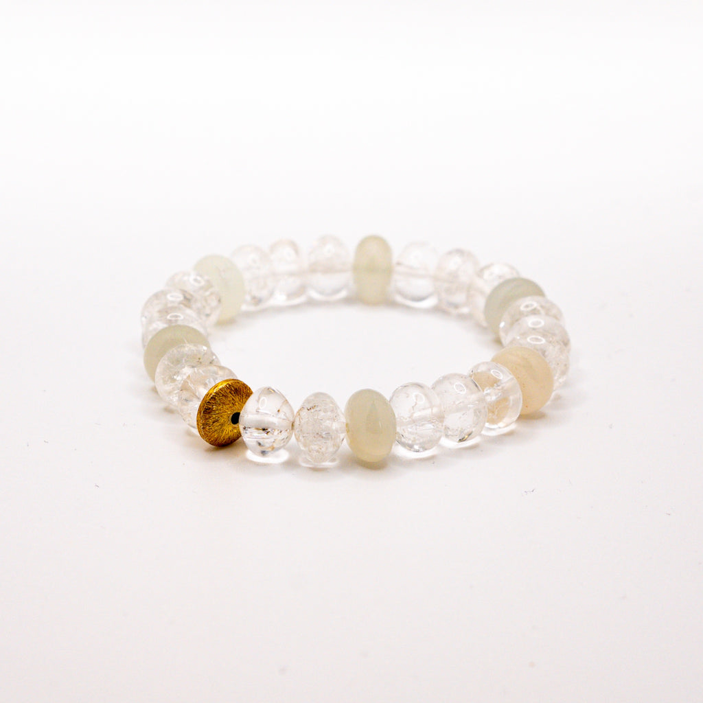 BRACELET CRISTAL DE ROCHE & PIERRE DE LUNE