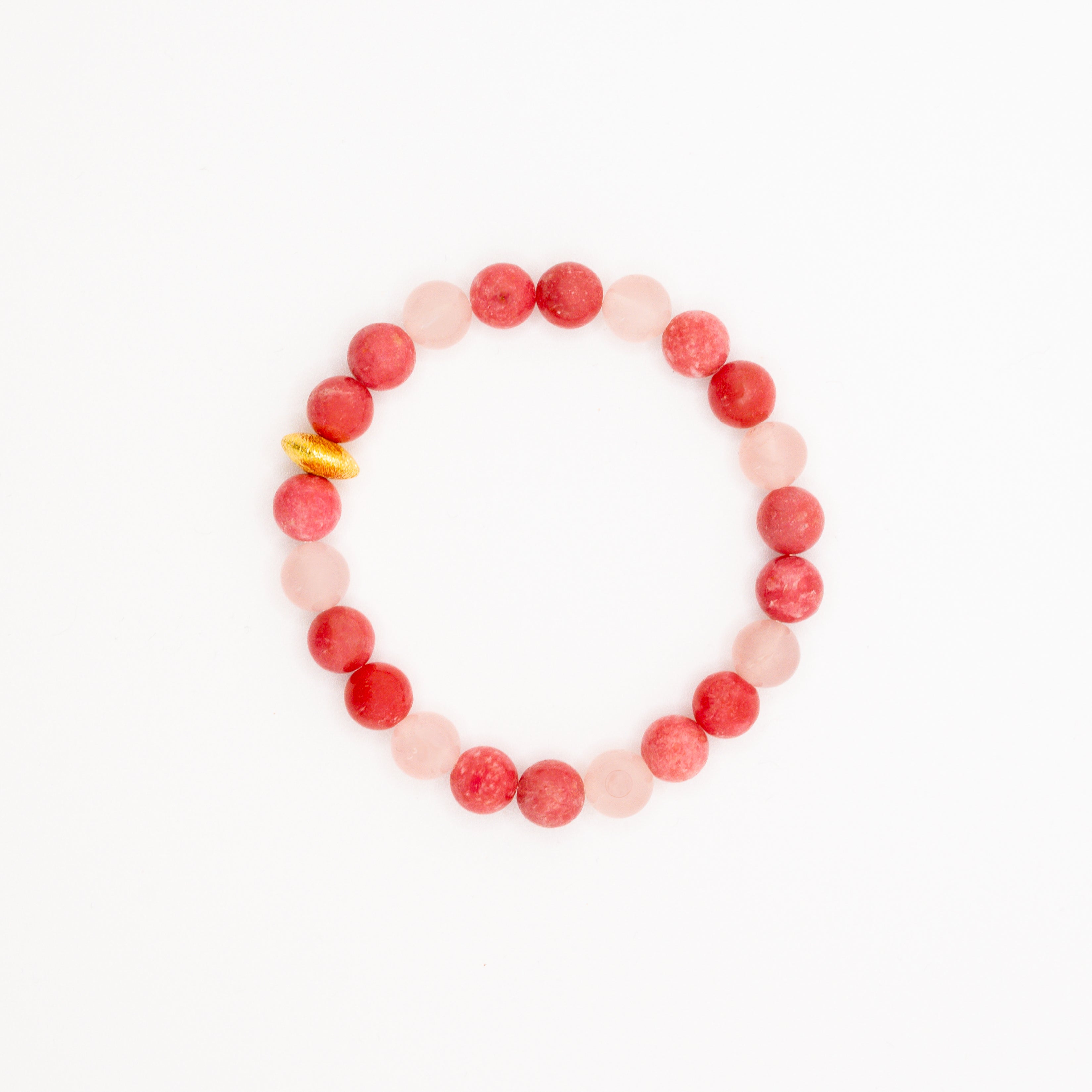 BRACELET THULITE & QUARTZ ROSE